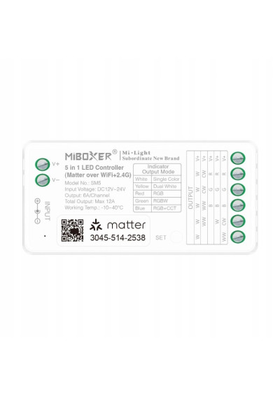 MiBoxer SM5 – 5 in 1 LED controller Matter over Wi-Fi