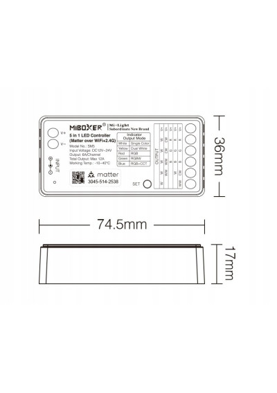 MiBoxer SM5 – 5 in 1 LED controller Matter over Wi-Fi
