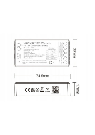 MiBoxer SPIR5 – 5 in 1 LED controller 2.4 GHz RF
