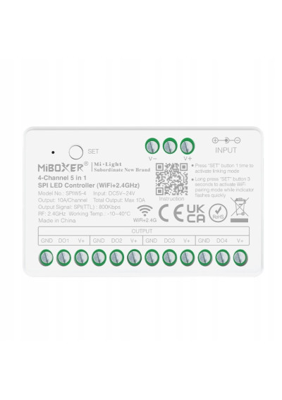 MiBoxer SPIW5-4 – 5 in 1 LED controller Wi-Fi and 2.4 GHz RF