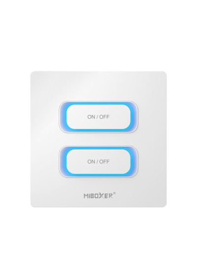 MiBoxer ESW2-W inteligentny przełącznik LED 2-GANG WiFi 2.4GHz Tuya biały