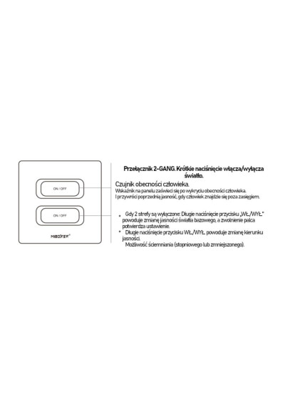 MiBoxer ESZ2-W Inteligentny przełącznik 2-GANG Zigbee 3.0 + 2.4GHz Biały