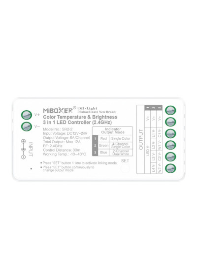 MiBoxer SR2-2 – 3 in 1 LED controller 2.4 GHz RF
