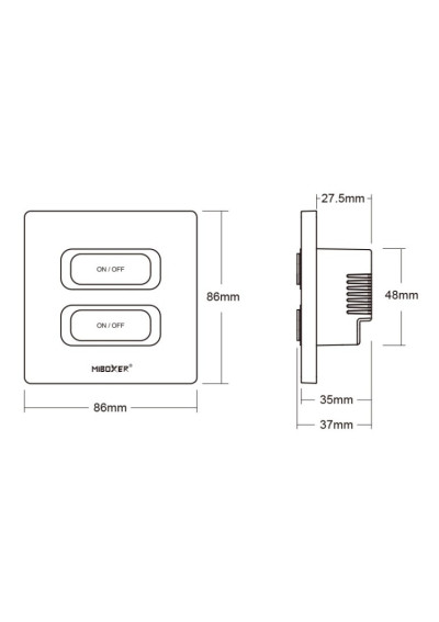 MiBoxer ESR2T-W – LED wall panel 2.4 GHz RF