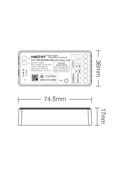 MiBoxer SMZ2 – sterownik LED 2 w 1 Matter over Thread