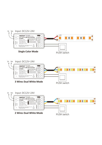 MiBoxer LC3-RF – 3 in 1 LED controller 2.4 GHz RF