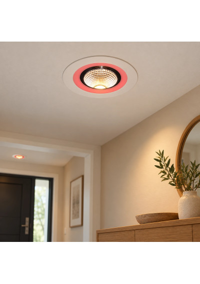 Auralis LED COB with red ring in an entrance hall – AI visualization
