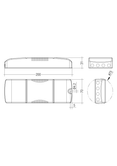 Rysunek wymiarowy LCA 10W 150-400mA one4all SR PRE
