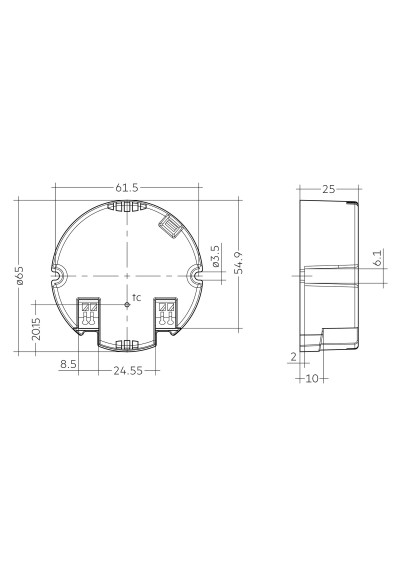 Dimensional drawing LC 36W 850-900mA 40V flexC R ADV2