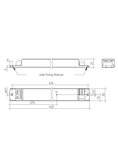 Rysunek wymiarowy LC 100W 48V one4all NF lp EXC