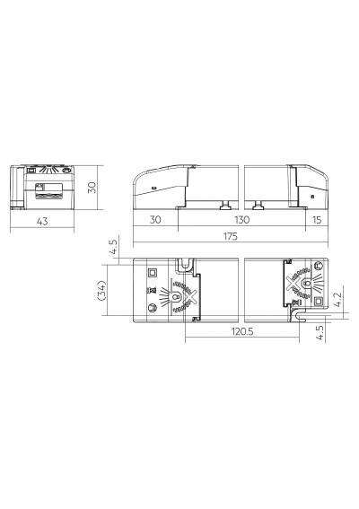 Dimensional drawing LC 18W 24V one4all NF SC EXC2