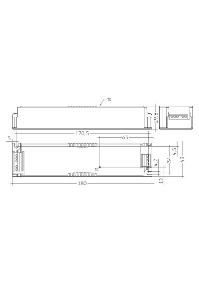 Rysunek wymiarowy LC 60/24V MTR SC PRE2
