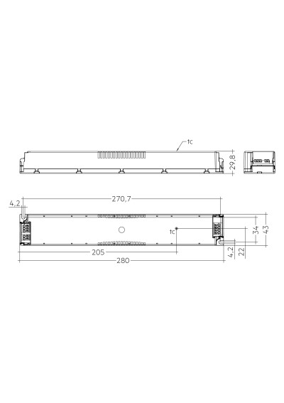 Rysunek wymiarowy LC 150/24V MTR SC PRE2