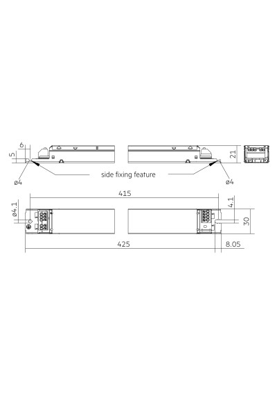 Dimensional drawing LC 100W 24V one4all NF lp EXC2
