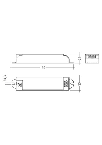 Rysunek wymiarowy LCBI 10W 180mA PHASE-CUT/1-10V LP