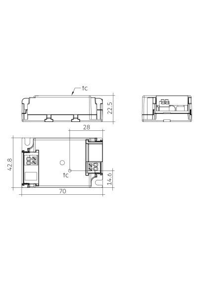 Dimensional drawing LC 10W 150-250mA 42V flexC SC SNC4
