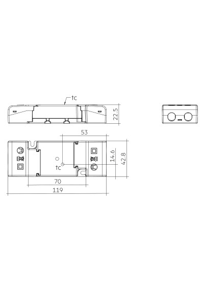 Dimensional drawing LC 10W 150-250mA 42V flexC SC SNC4