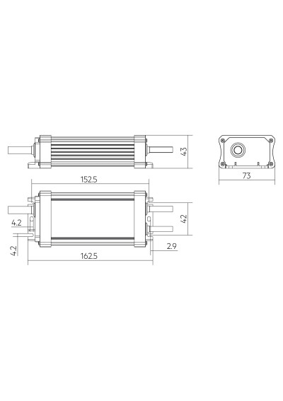 Rysunek wymiarowy LCO 24V DC 40W 200-1050mA 77V pD+ NF C PRE3