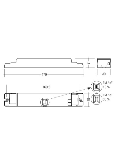 Rysunek wymiarowy LCI 15W 500mA stepDim lp
