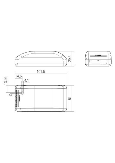 Rysunek wymiarowy LCBU 10W 12V BASIC phase-cut sr