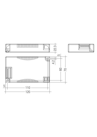 Rysunek wymiarowy LCA 25W 350-1050mA one4all C PRE