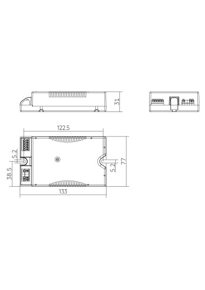 Dimensional drawing LCO 75W 200-700mA 142V pD+ NF C SNC